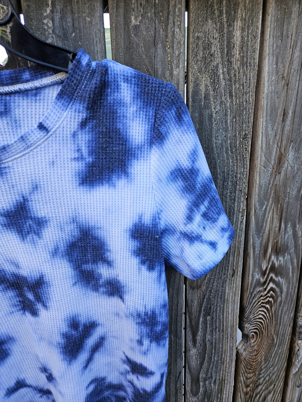 Hollister Blue Tie-Dye Waffle Short Sleeve Tee Size L - Picture 6 of 16